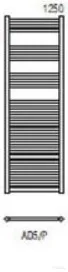 Radeco DORA AD5-600/P 1250x650 törölközőszárítós radiátor, JOWISZ 5 (matt barna) színben