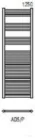 Radeco DORA AD5-600/P 1250x650 törölközőszárítós radiátor, SATURN 3 (matt bézs) színben