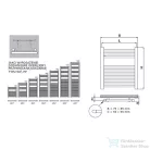 Radeco DORA AD6-500/P 1440x550 törölközőszárítós radiátor, MERKURY 3 (metál világosszürke) színben