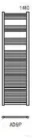 Radeco DORA AD6-500/P 1440x550 törölközőszárítós radiátor, MERKURY 5 (metál sötétszürke) színben