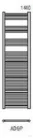 Radeco DORA AD6-600/P 1440x650 törölközőszárítós radiátor, MERKURY 2 (ezüst) színben