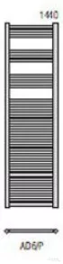 Radeco DORA AD6-600/P 1440x650 törölközőszárítós radiátor, MERKURY 2 (ezüst) színben