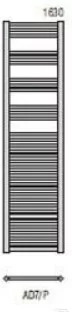 Radeco DORA AD7-400/P 1630x450 törölközőszárítós radiátor, JOWISZ 1 (matt bordó) színben