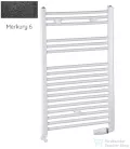 Radeco DORA AD7-500/P 1630x550 törölközőszárítós radiátor, MERKURY 6 (metál fekete) színben