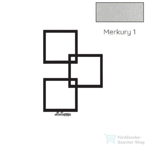 Radeco LOCO 3 MINI 707x500 design radiátor, MERKURY1 (metál ezüst) színben,jobbos