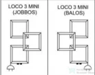 Radeco LOCO 3 MINI 707x500 design radiátor, MERKURY 7 (matt fekete) színben,jobbos