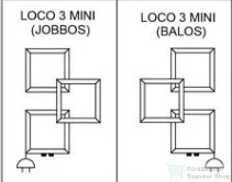 Radeco LOCO 3 MINI 707x500 design radiátor, MERKURY 7 (matt fekete) színben,jobbos