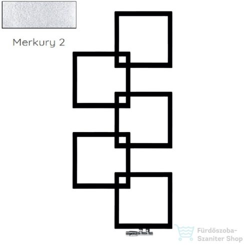 Radeco LOCO 5 MINI 1123x500 design radiátor, MERKURY 2 (ezüst) színben,balos