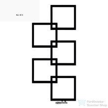   Radeco LOCO 5 MINI 1123x500 design radiátor, RAL9016 (fényes fehér) színben,balos