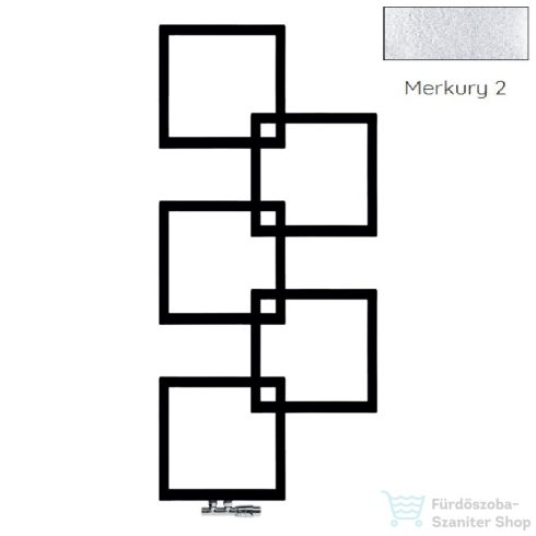 Radeco LOCO 5 MINI 1123x500 design radiátor, MERKURY 2 (ezüst) színben,jobbos