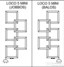 Radeco LOCO 5 MINI 1123x500 design radiátor, SATURN 2 (matt fehér) színben,jobbos