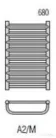 Radeco MARIO A2-400/M 680x435 törölközőszárítós radiátor MERKURY 4 (metál szürke) színben