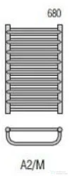 Radeco MARIO A2-500/M 680x535 törölközőszárítós radiátor MERKURY 2 (ezüst) színben