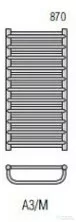 Radeco MARIO A3-350/M 870x385 törölközőszárítós radiátor SATURN 7 (metál homok) színben