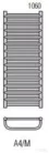 Radeco MARIO A4-600/M 1060x635 törölközőszárítós radiátor SATURN 5 (matt krém) színben