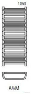 Radeco MARIO A4-600/M 1060x635 törölközőszárítós radiátor SATURN 5 (matt krém) színben
