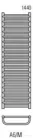 Radeco MARIO A6-350/M 1440x385 törölközőszárítós radiátor MERKURY 1 (metál ezüst) színben