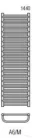 Radeco MARIO A6-400/M 1440x435 törölközőszárítós radiátor SATURN 7 (metál homok) színben