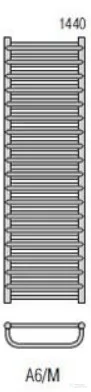 Radeco MARIO A6-400/M 1440x435 törölközőszárítós radiátor SATURN 7 (metál homok) színben