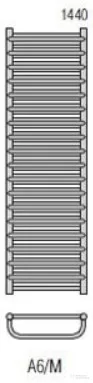 Radeco MARIO A6-500/M 1440x535 törölközőszárítós radiátor MERKURY 3 (metál világosszürke) színben