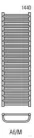 Radeco MARIO A6-600/M 1440x635 törölközőszárítós radiátor MERKURY 1 (metál ezüst) színben