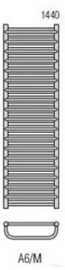 Radeco MARIO A6-600/M 1440x635 törölközőszárítós radiátor MERKURY 1 (metál ezüst) színben