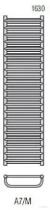 Radeco MARIO A7-600/M 1630x635 törölközőszárítós radiátor SATURN 7 (metál homok) színben