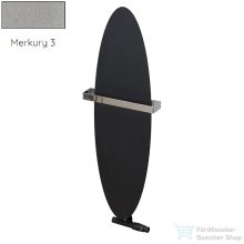   Radeco ORRO 990x280 ovális design radiátor törölközőtartó nélkül, MERKURY 3 (metál világosszürke) színben