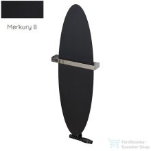   Radeco ORRO 990x280 ovális design radiátor törölközőtartó nélkül, MERKURY 8 (selyemfényű fekete) színben