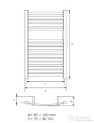 Radeco PEDRO 1 T CR 800x500 design radiátor,króm színben