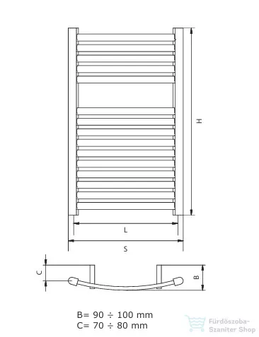 Radeco PEDRO 1 T CR 800x500 design radiátor,króm színben