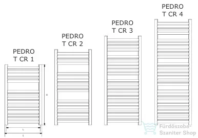 Radeco PEDRO 2 T CR 1000x500 design radiátor,króm színben