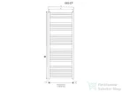 Radeco PINO K AK6-400/EP 1450x430 törölközőszárítós radiátor, fényes fehér színben