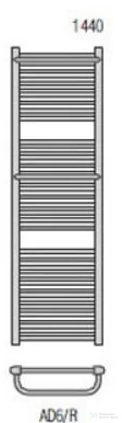 Radeco ROSA AD6-600/R 1440x650 törölközőszárítós radiátor, WENUS 7 (piros) színben