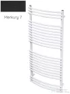 Radeco SONIA E A2-500/SLE 648x550 törölközőszárítós radiátor, MERKURY 7 (matt fekete) színben