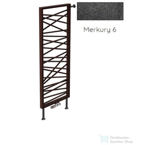 Radeco SPIDER BIS 2 1200x530 design radiátor, MERKURY 6 (metál fekete) színben