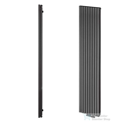 Radeco TORGET PLUS 1 1800x334 design radiátor, MERKURY 6 (metál fekete) színben