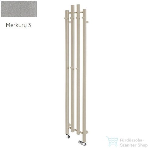 Radeco TUBO 1K KOLOR 1620x285 design radiátor, MERKURY 3 (metál világosszürke) színben