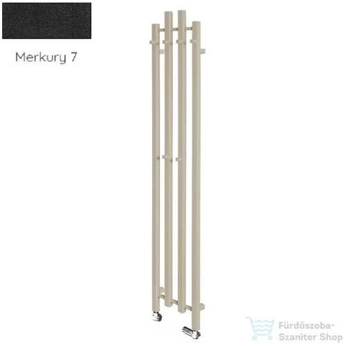 Radeco TUBO 1K KOLOR 1620x285 design radiátor, MERKURY 7 (matt fekete) színben