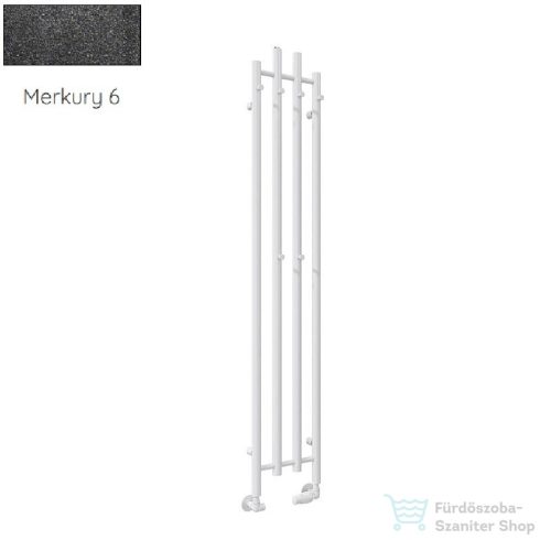 Radeco TUBO 1 KOLOR 1620x290 design radiátor, MERKURY 6 (metál fekete) színben