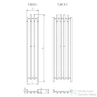 Radeco TUBO 2K KOLOR 1620x455 design radiátor, MARS 4 (metál antracit) színben