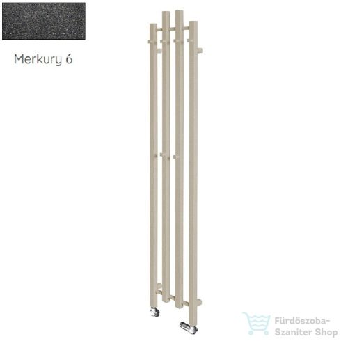 Radeco TUBO 3K KOLOR 1200x285 design radiátor, MERKURY 6 (metál fekete) színben