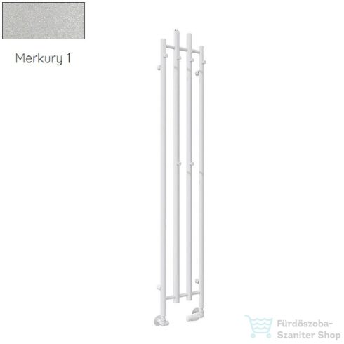 Radeco TUBO 3 KOLOR 1200x290 design radiátor, MERKURY 1 (metál ezüst) színben