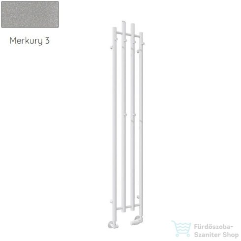 Radeco TUBO 4 KOLOR 1200x460 design radiátor, MERKURY 3 (metál világosszürke) színben