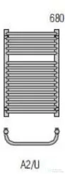Radeco UGO A2-400/U 680x435 törölközőszárítós radiátor WENUS 7 (piros) színben
