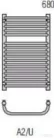 Radeco UGO A2-600/U 680x635 törölközőszárítós radiátor MERKURY 2 (ezüst) színben