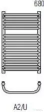 Radeco UGO A2-600/U 680x635 törölközőszárítós radiátor MERKURY 2 (ezüst) színben