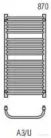 Radeco UGO A3-600/U 870x635 törölközőszárítós radiátor MARS 5 (antracit) színben