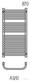 Radeco UGO A3-600/U 870x635 törölközőszárítós radiátor MARS 5 (antracit) színben
