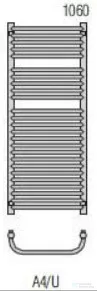 Radeco UGO A4-600/U 1060x635 törölközőszárítós radiátor MERKURY 7 (matt fekete) színben